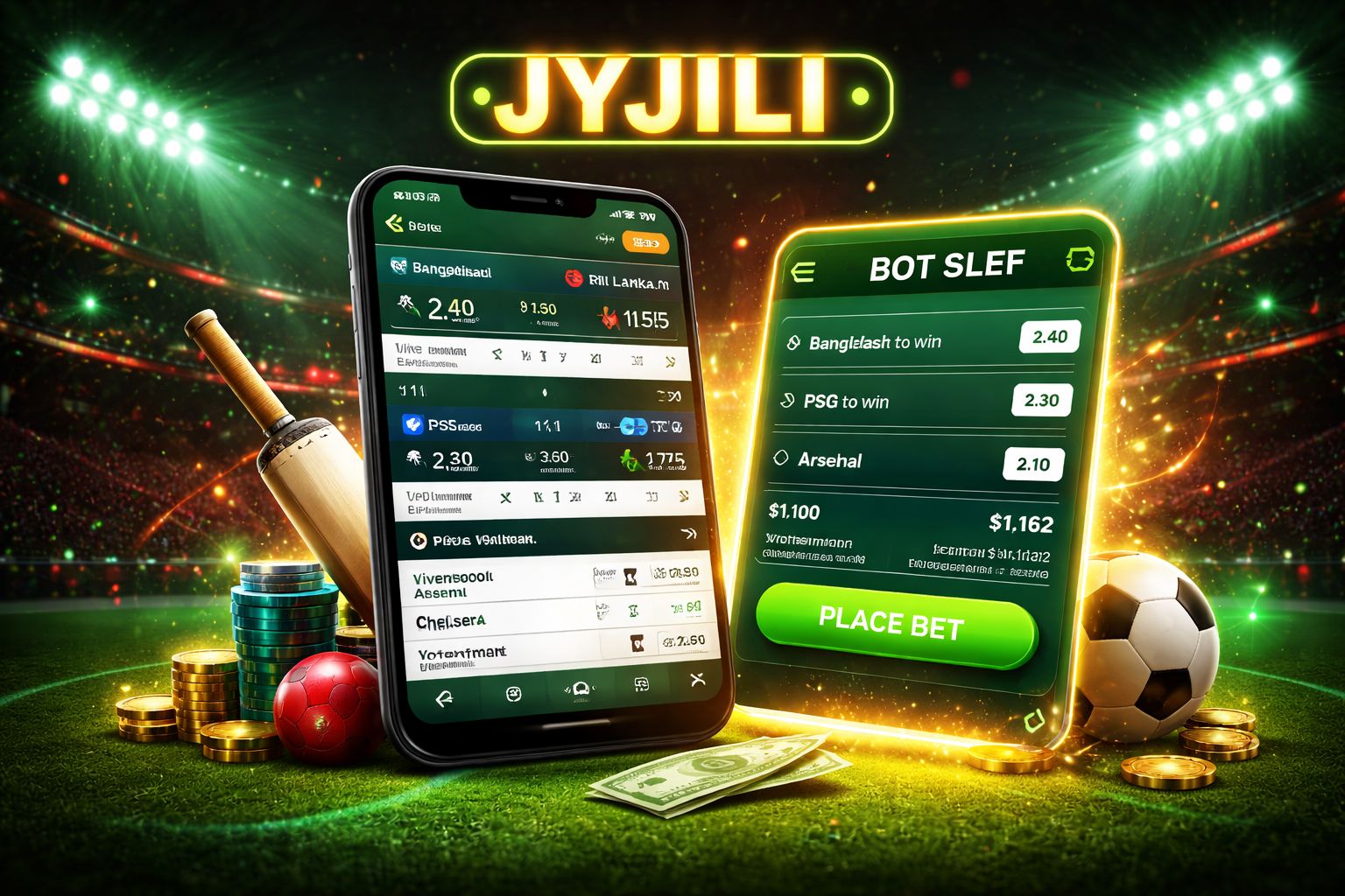 JYJILI বাজি স্ক্রীন ক্রিকেট অডস এবং পরিষ্কার মোবাইল বাজি স্লিপ সহ